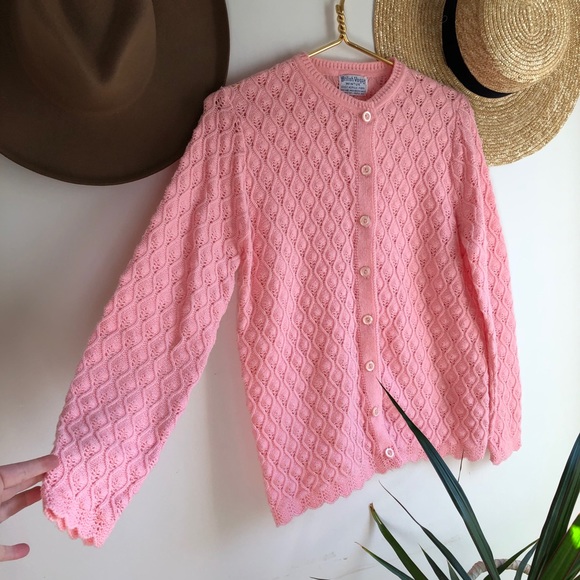 True Vintage pink cardigan sweater jumper - Picture 10 of 10